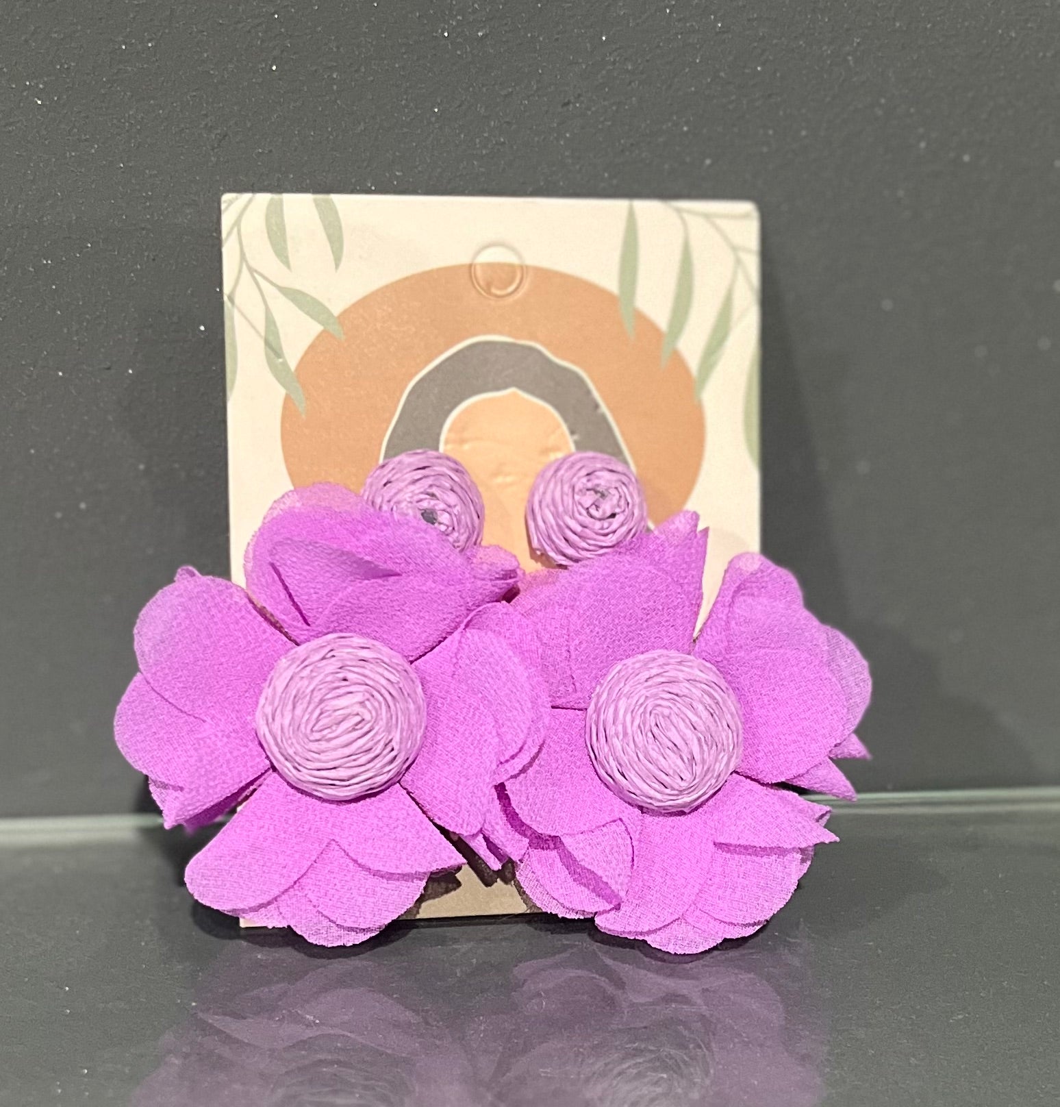 Purple Retro Rose Earring