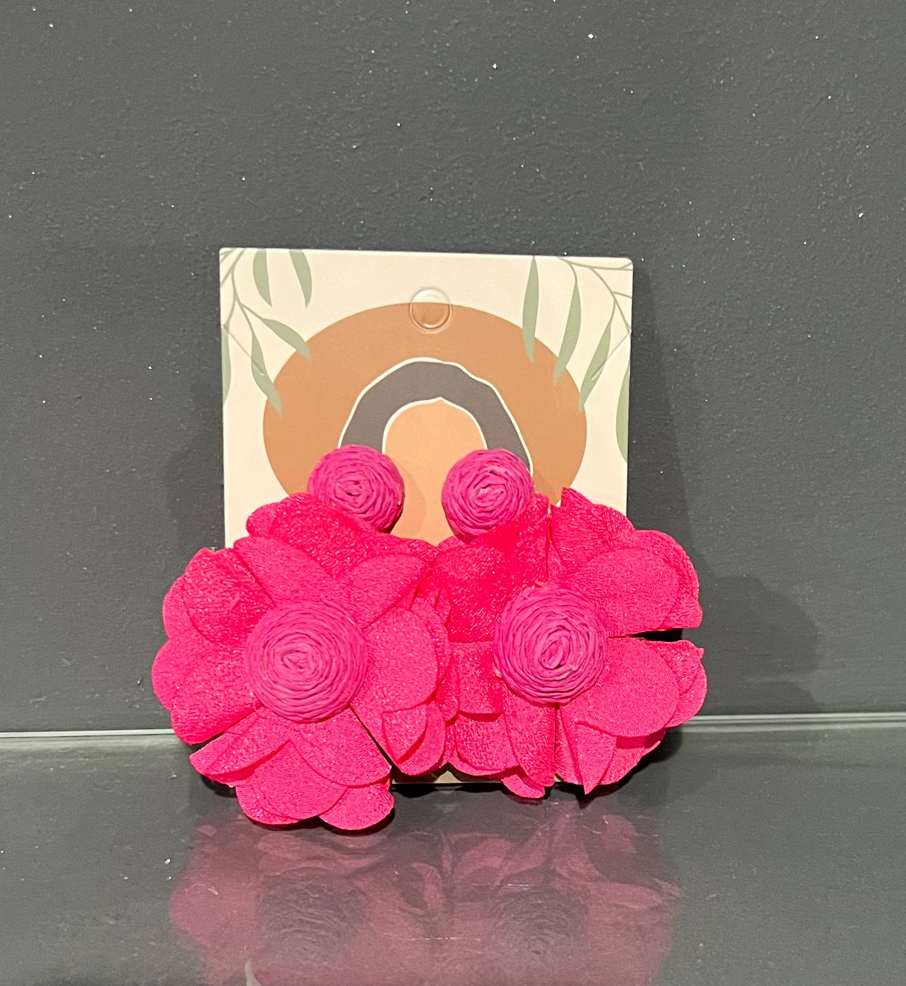 Pink Retro Rose Earring