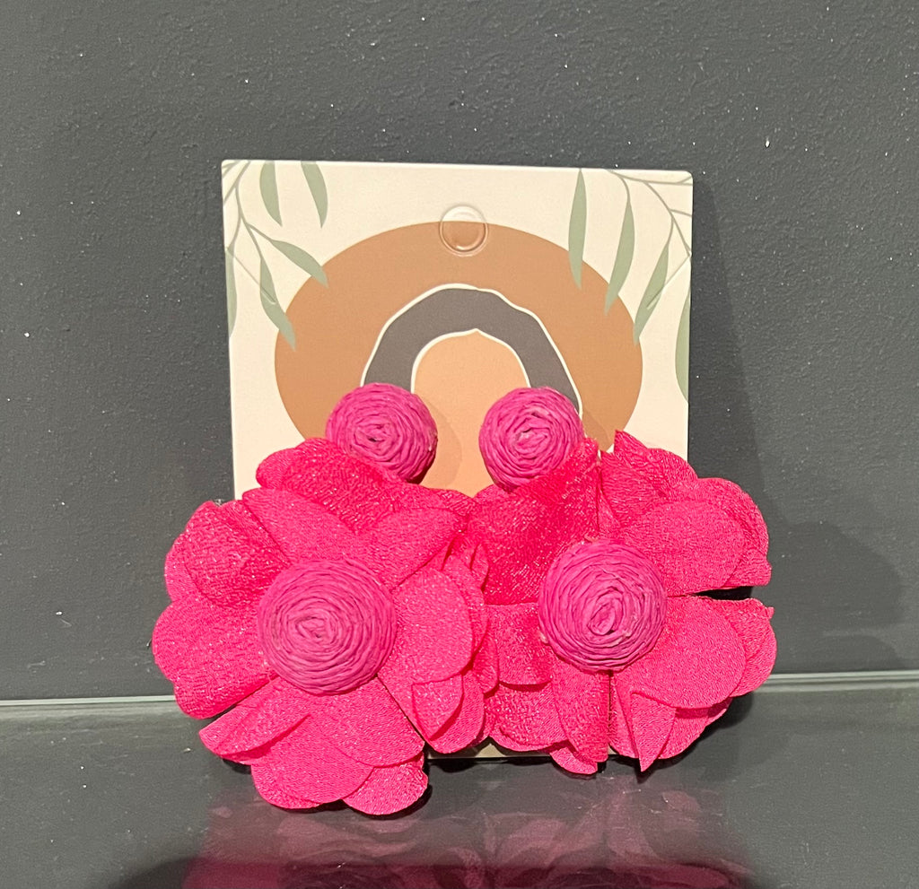 Pink Retro Rose Earring