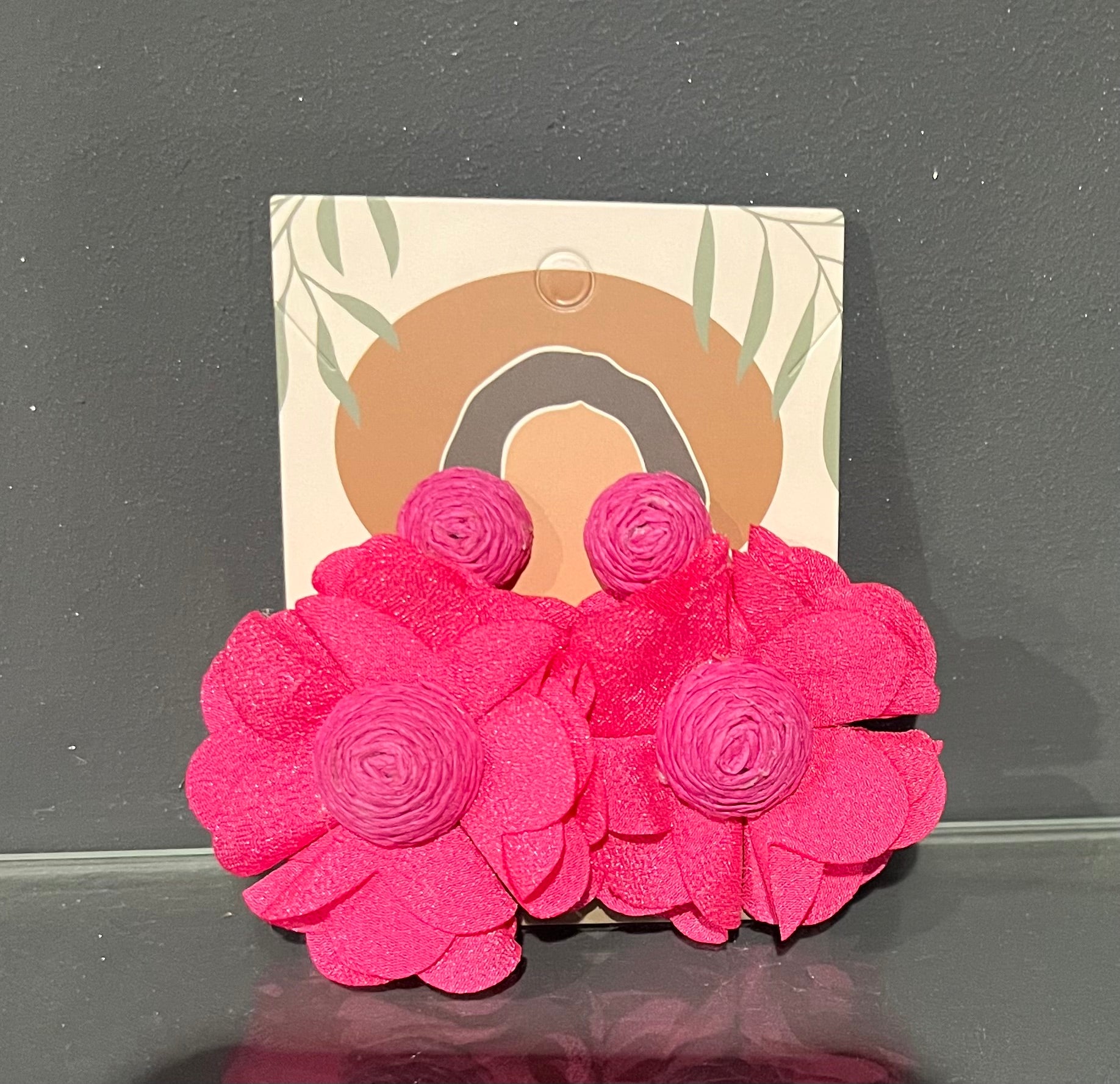 Pink Retro Rose Earring