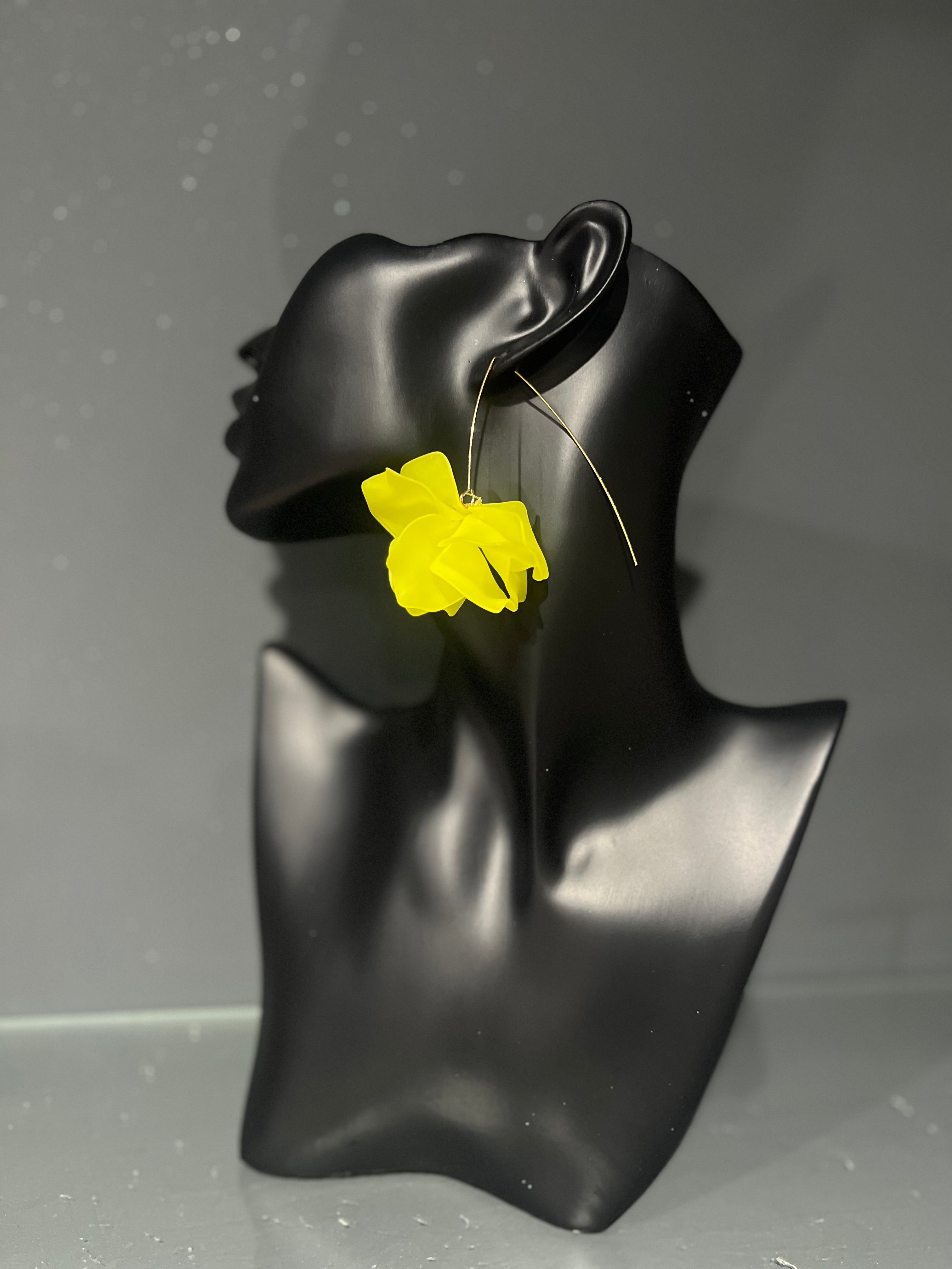 Yellow Flower drop earring