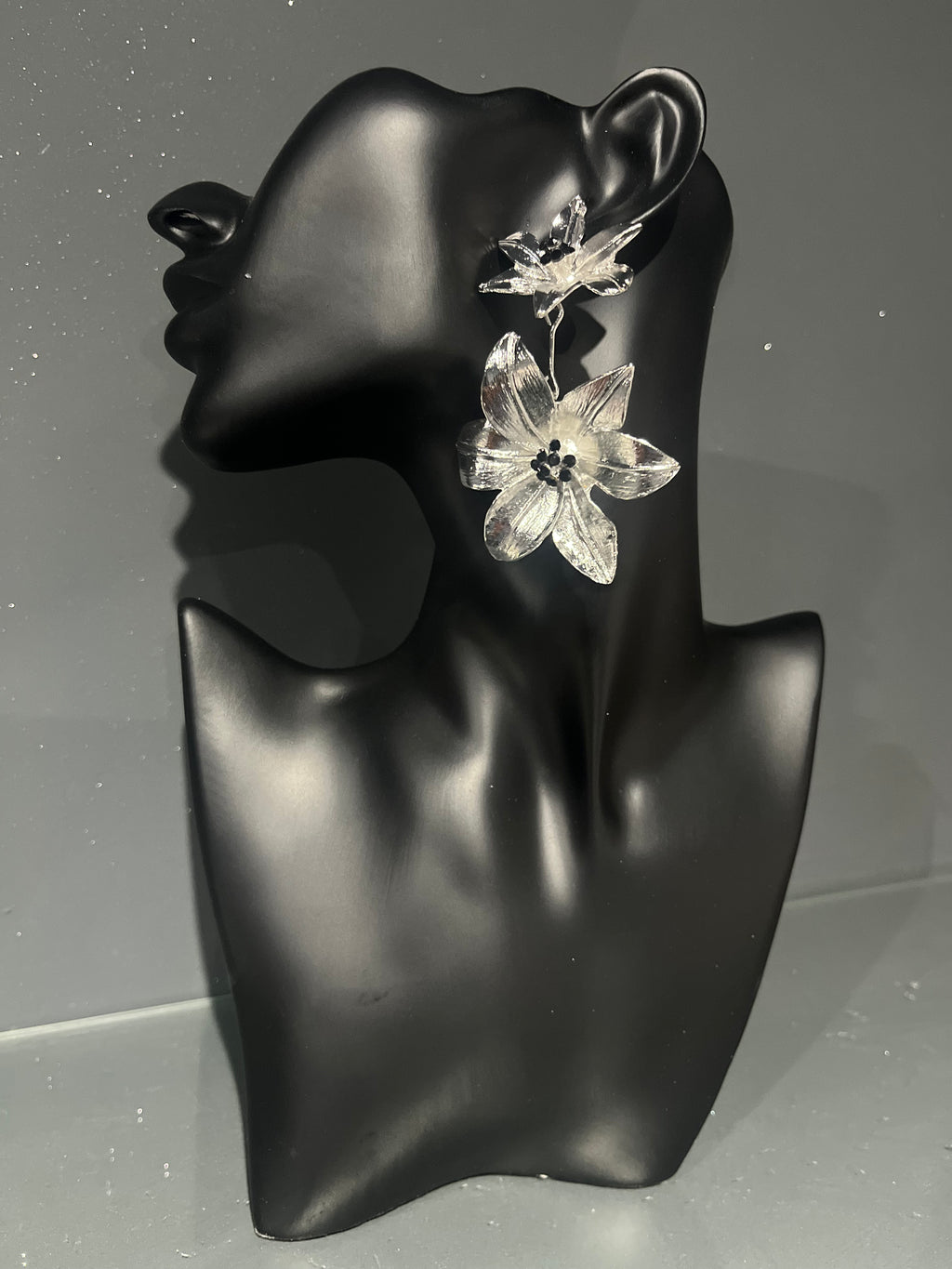 Silver Double Layer drop earring