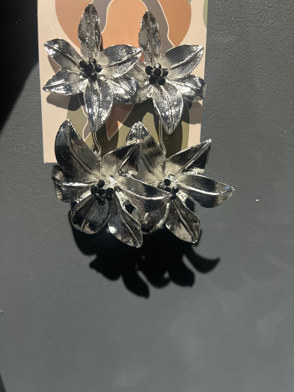 Silver Double Layer drop earring