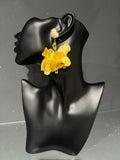Yellow Rose Gem Flower Earring