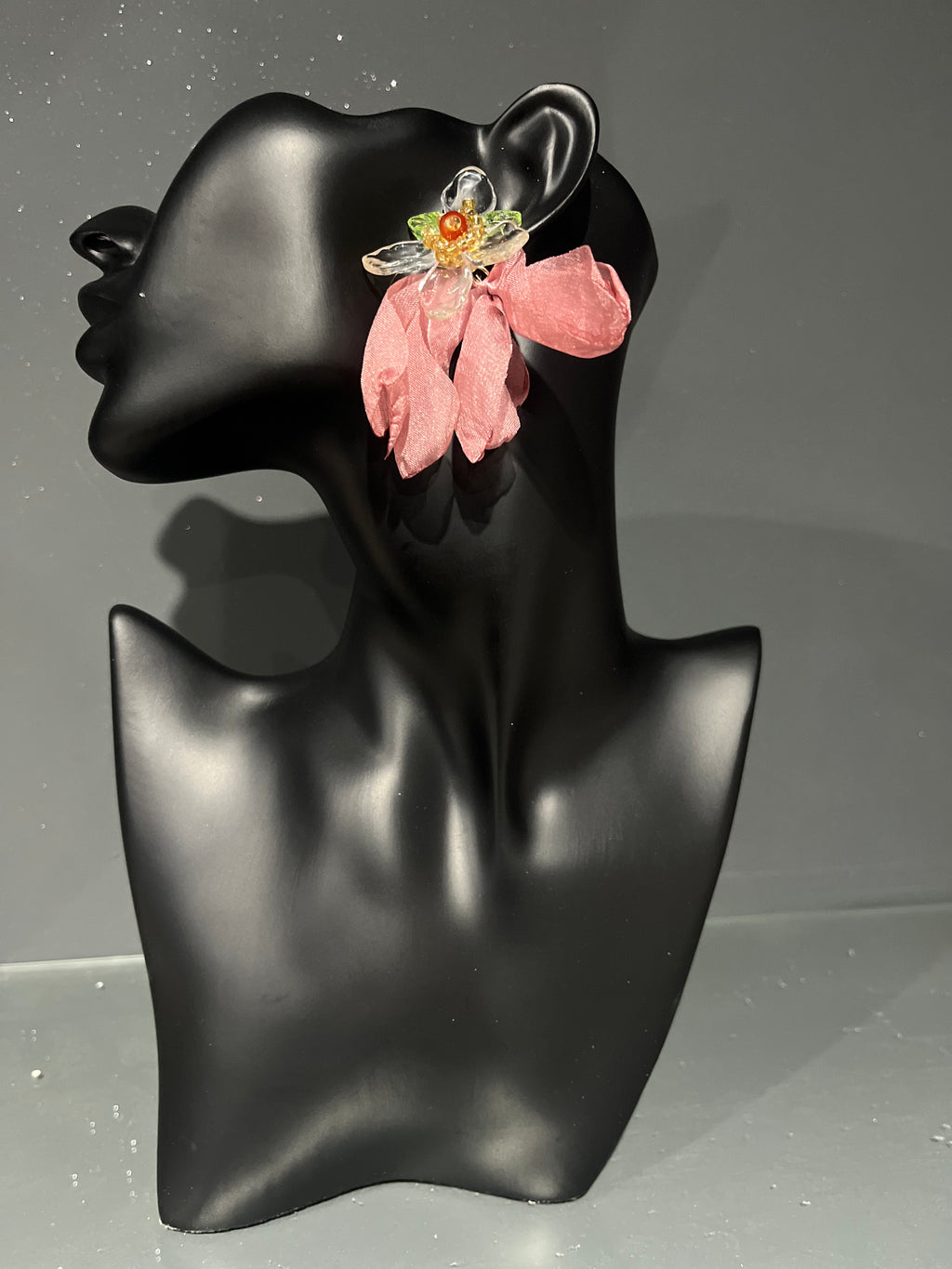 Pink Chiffon Petal Earring