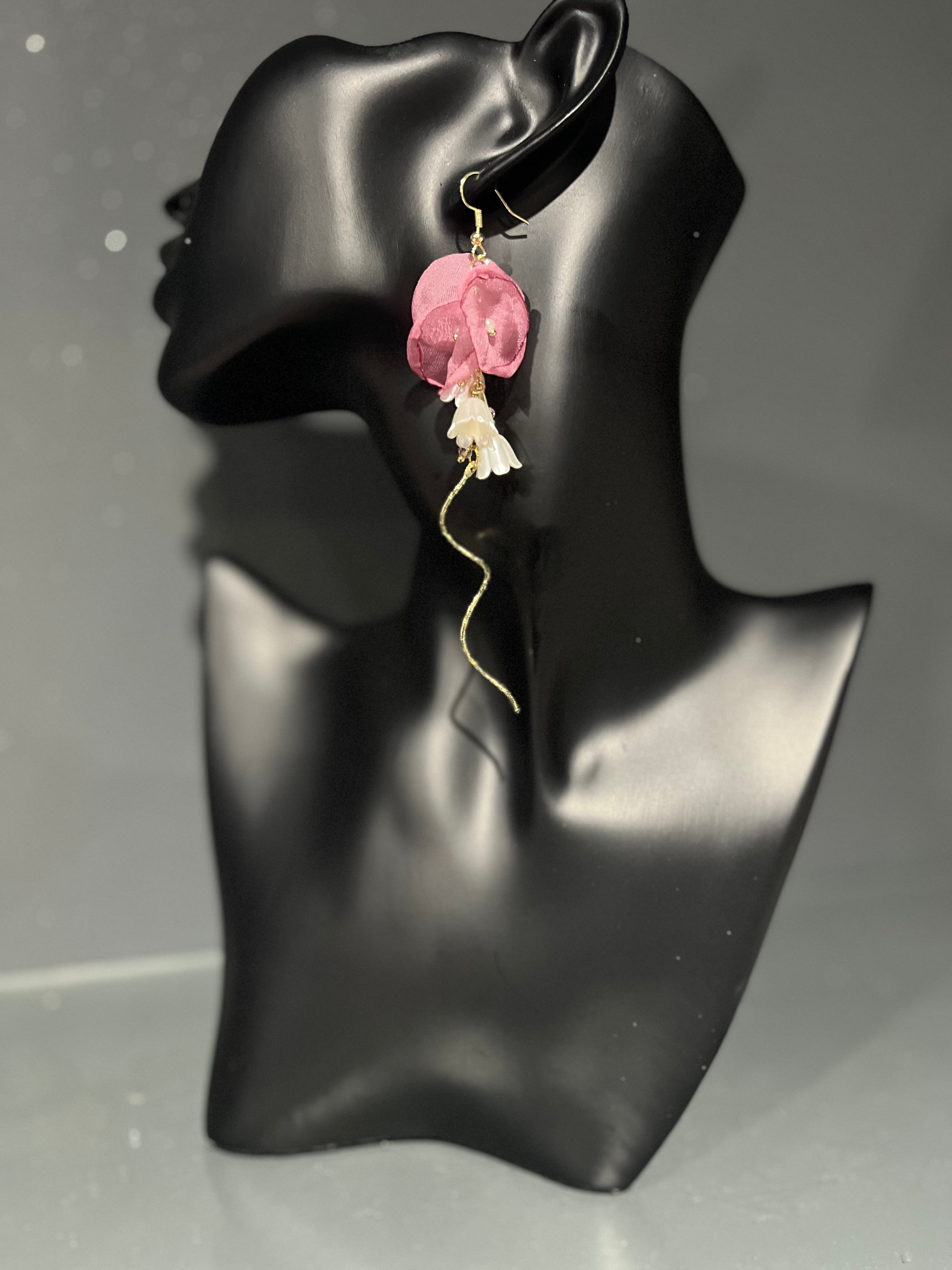 Pink Long Hook Earring