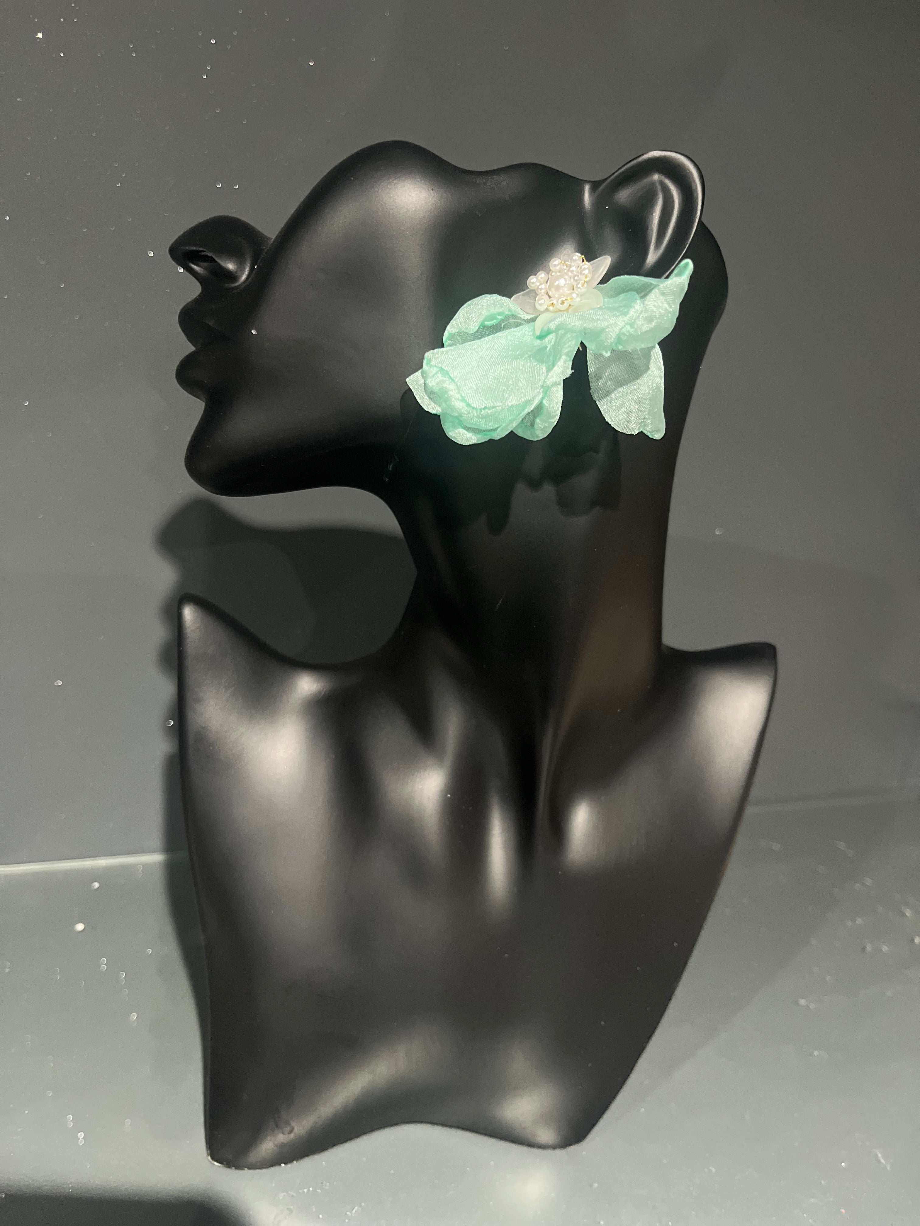 Pale Blue & Green Pearl Earring