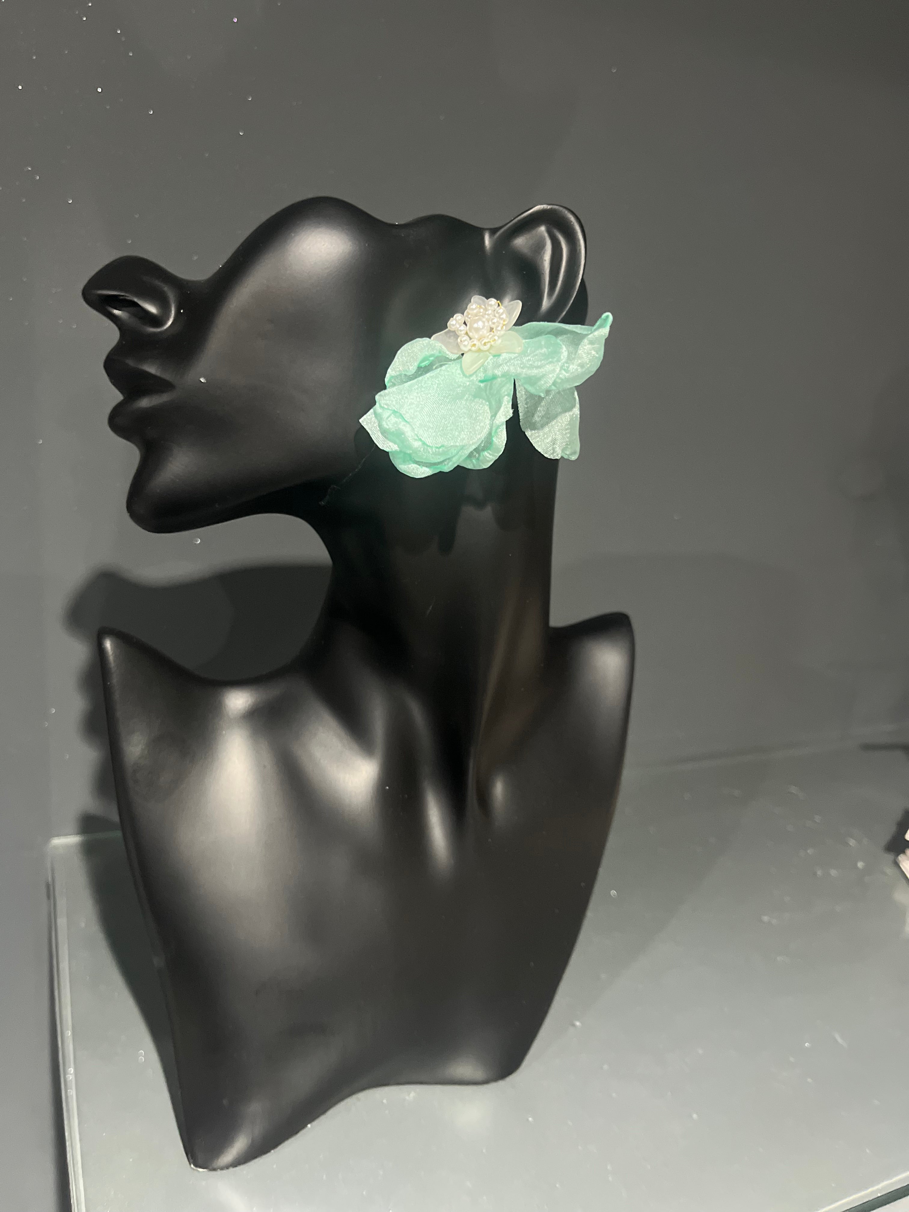 Pale Blue & Green Pearl Earring