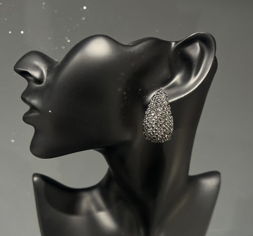 Black Rhinestone Stud Earring