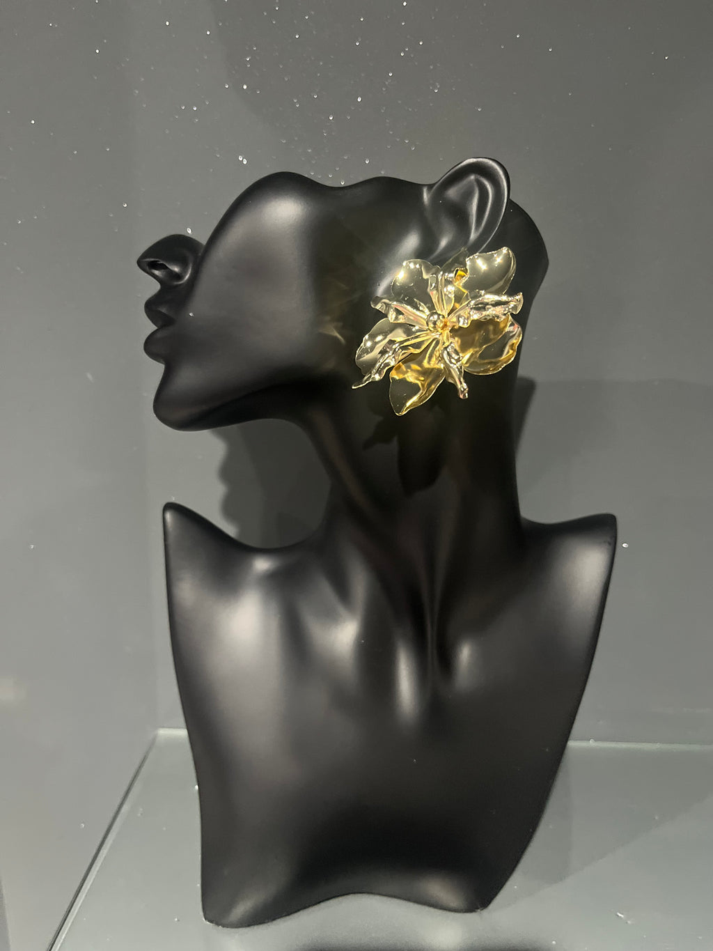 Two Tone Gold Exaggerated Flower Earring