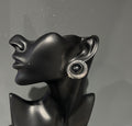 Silver & Black Woven Stud Earring