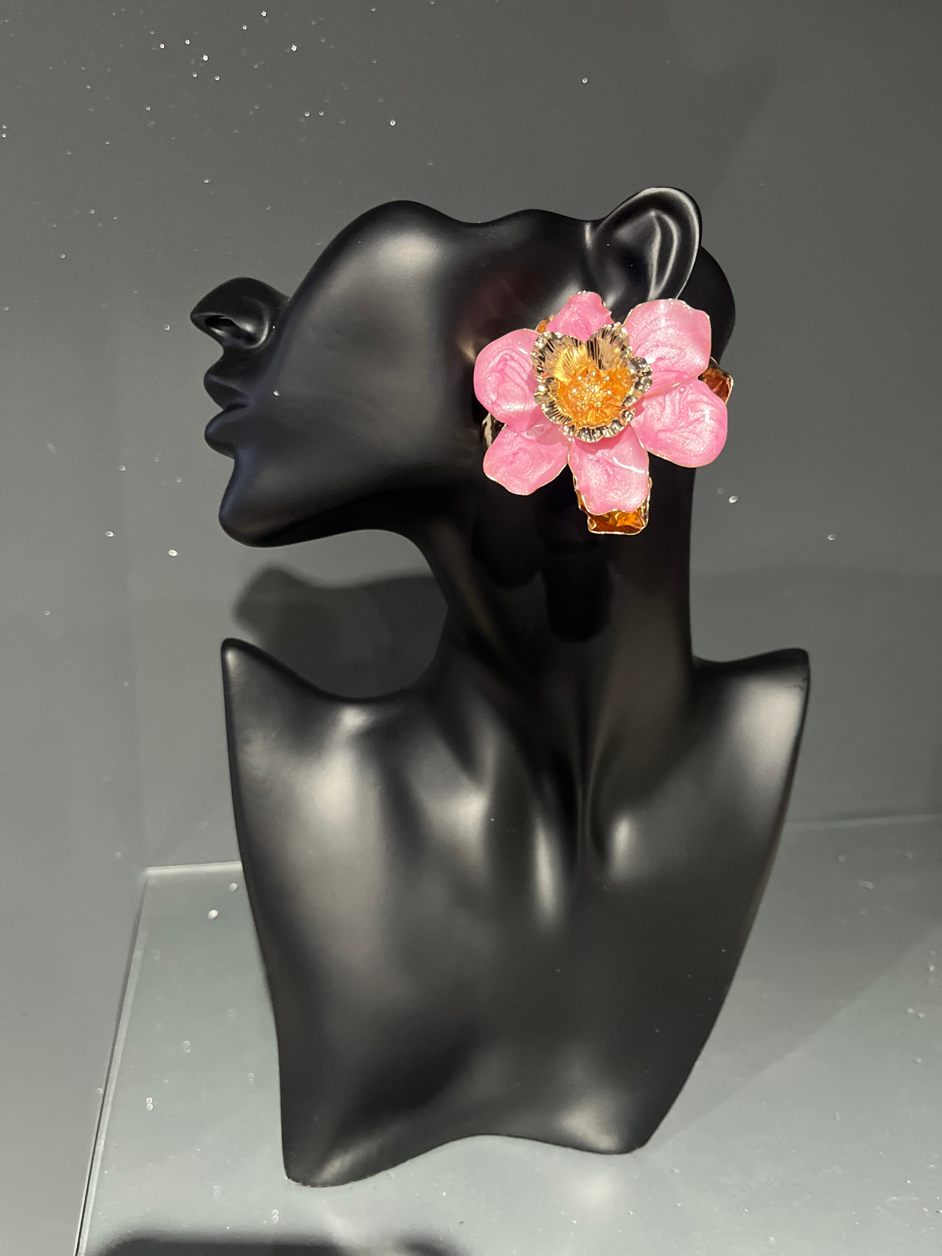 Baby Pink & Gold Bohemian Earring