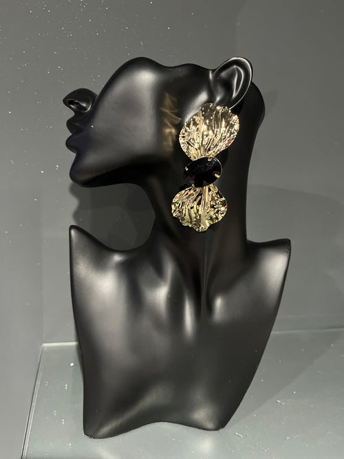 Black & Gold Bowtie Earring