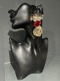 Red & Gold Bowtie Earring