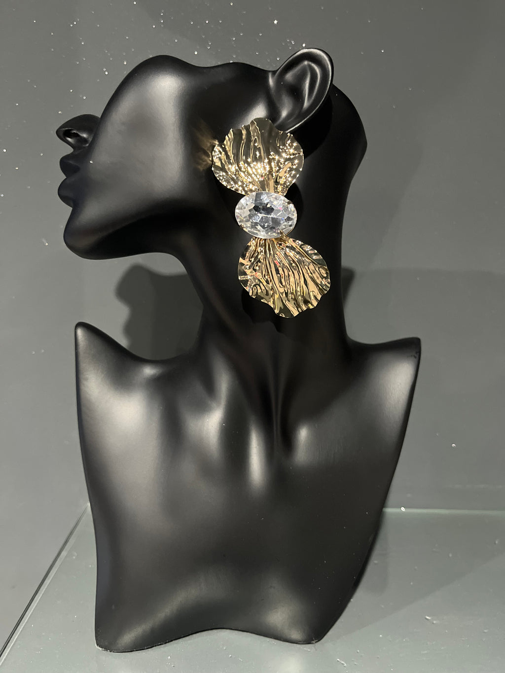 White & Gold Bowtie Earring