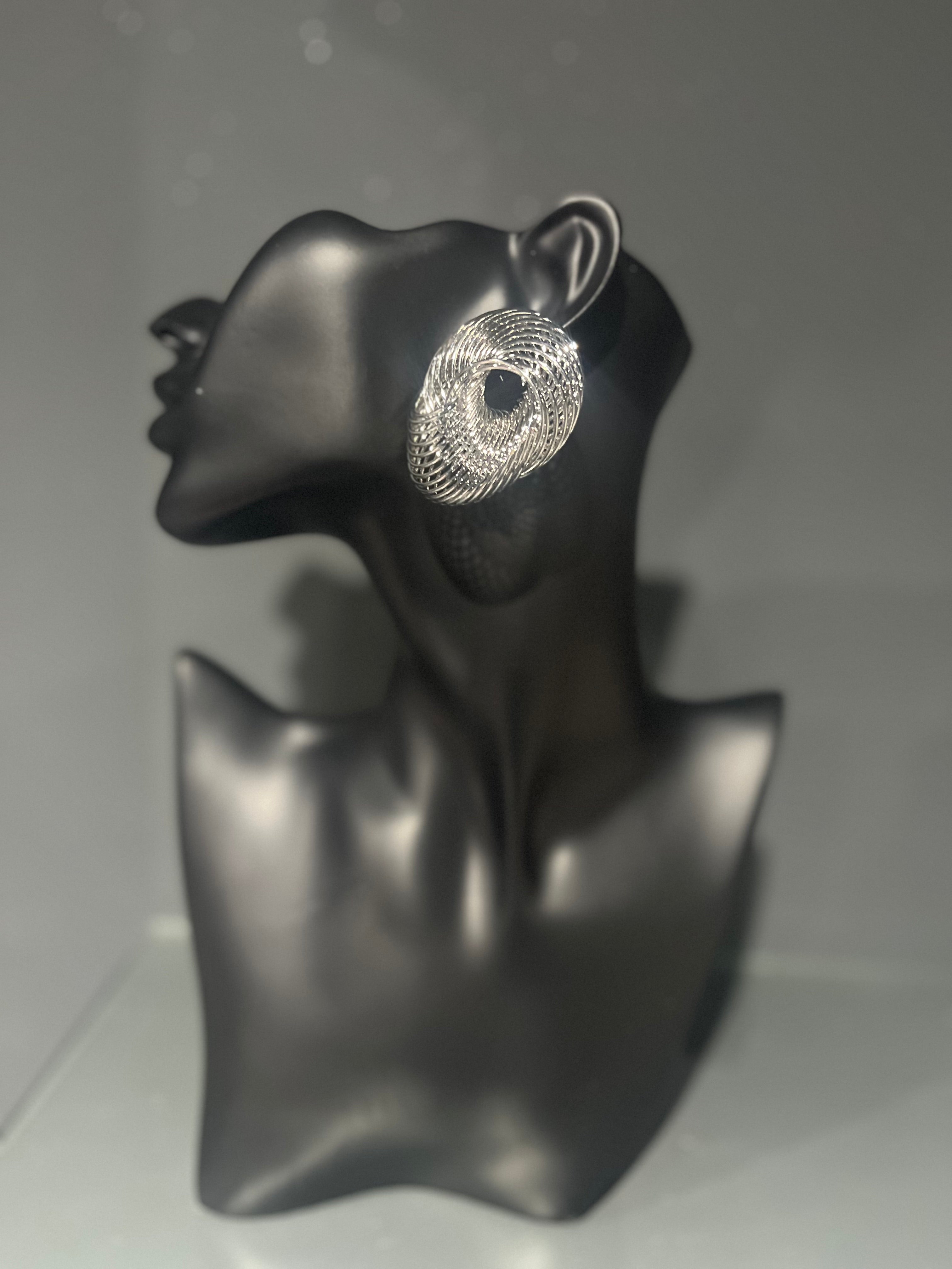 Silver Bird's Nest Earring