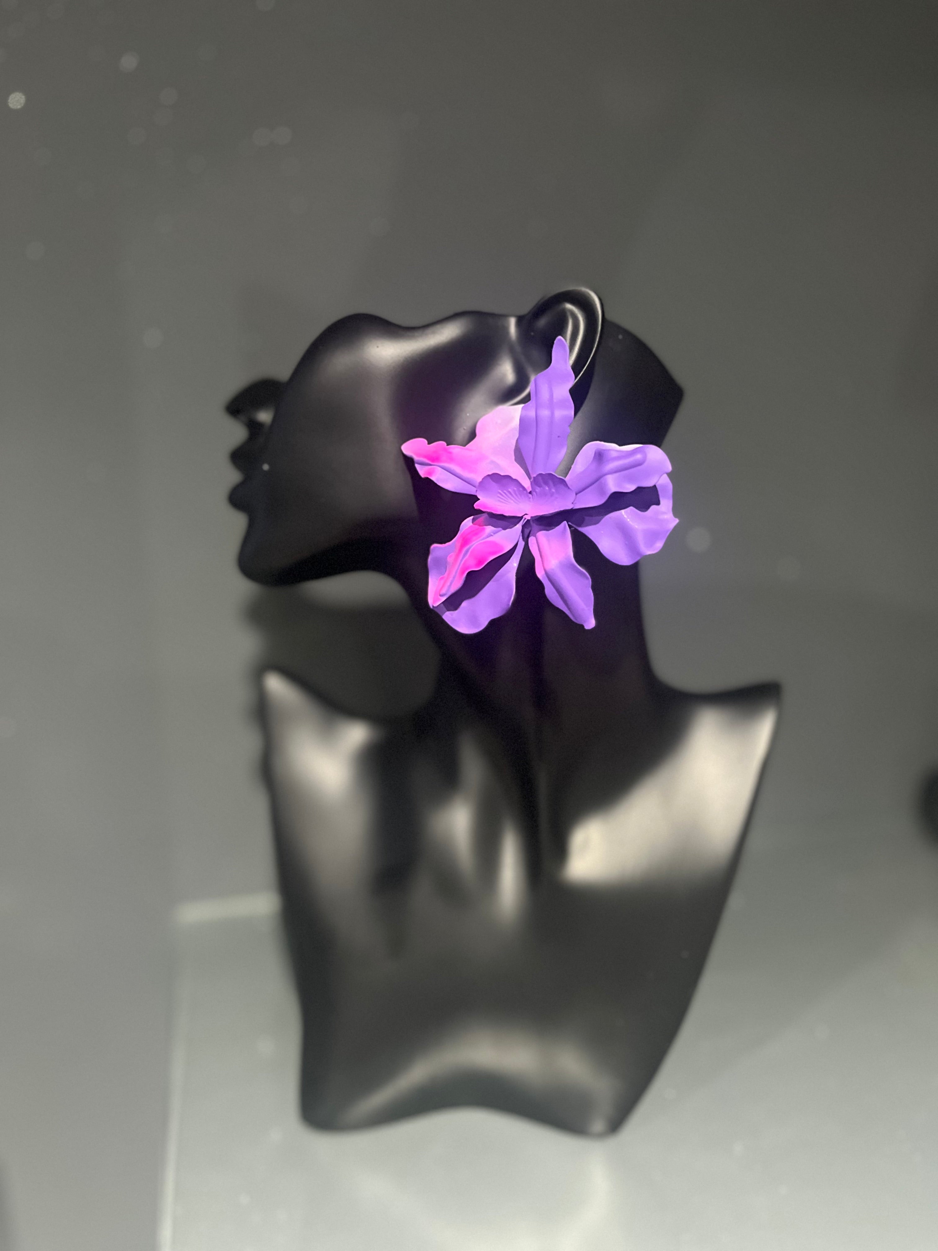 Purple & Pink Flower Ombre Earring