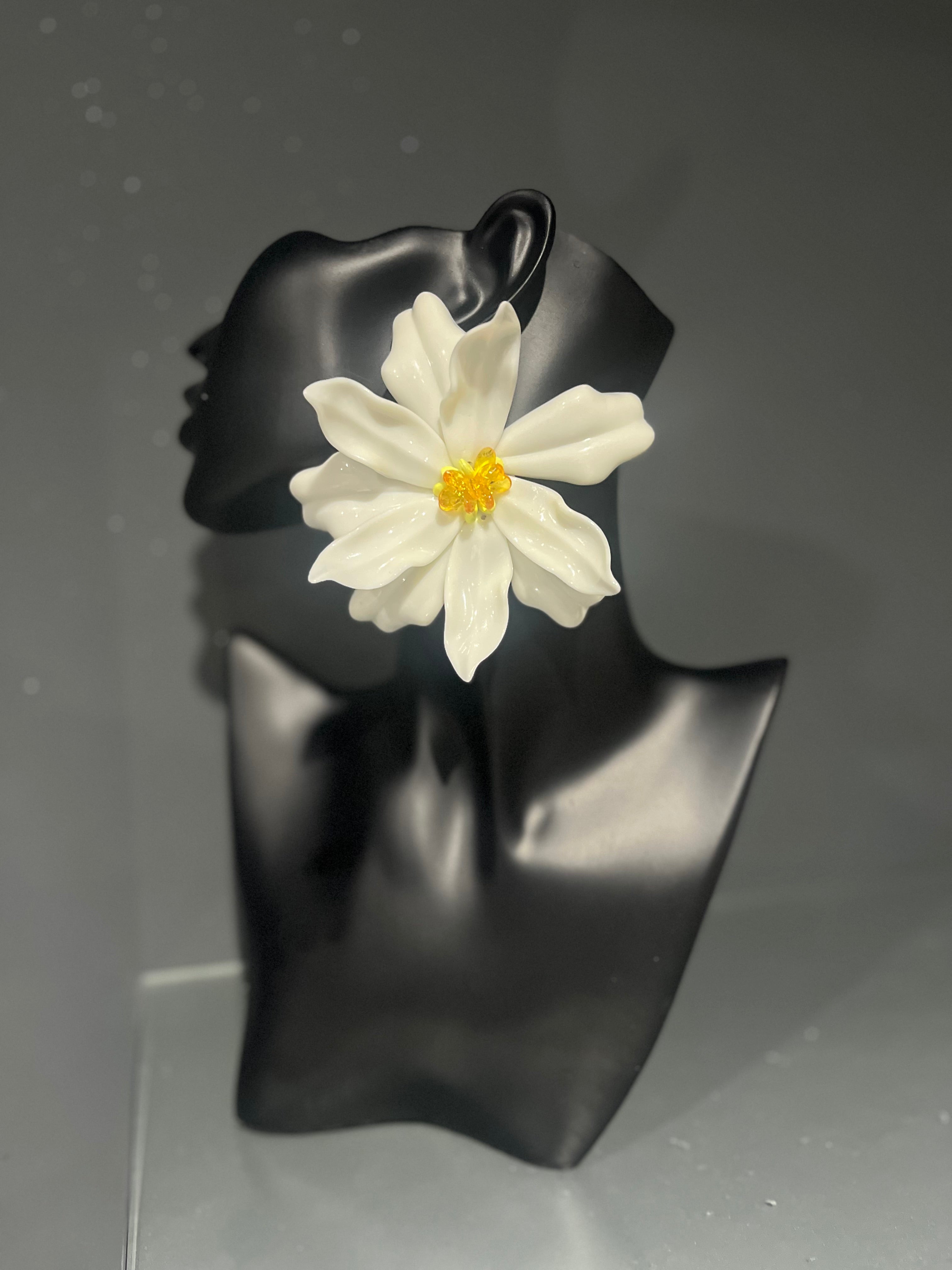 White Extravagant Earring