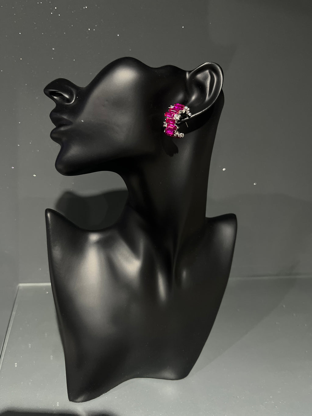 Pink 'Shiny C' style Earring