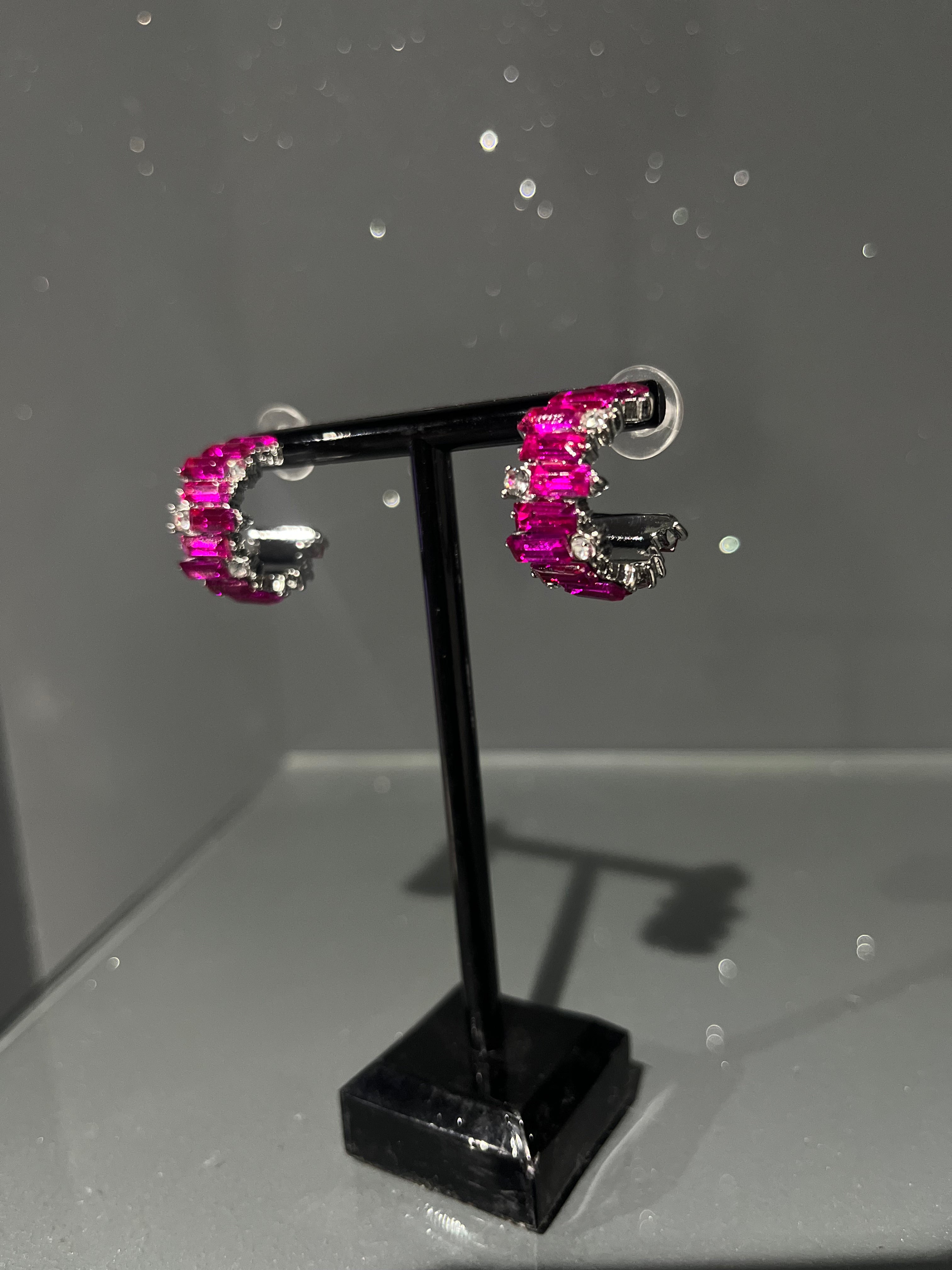 Pink 'Shiny C' style Earring