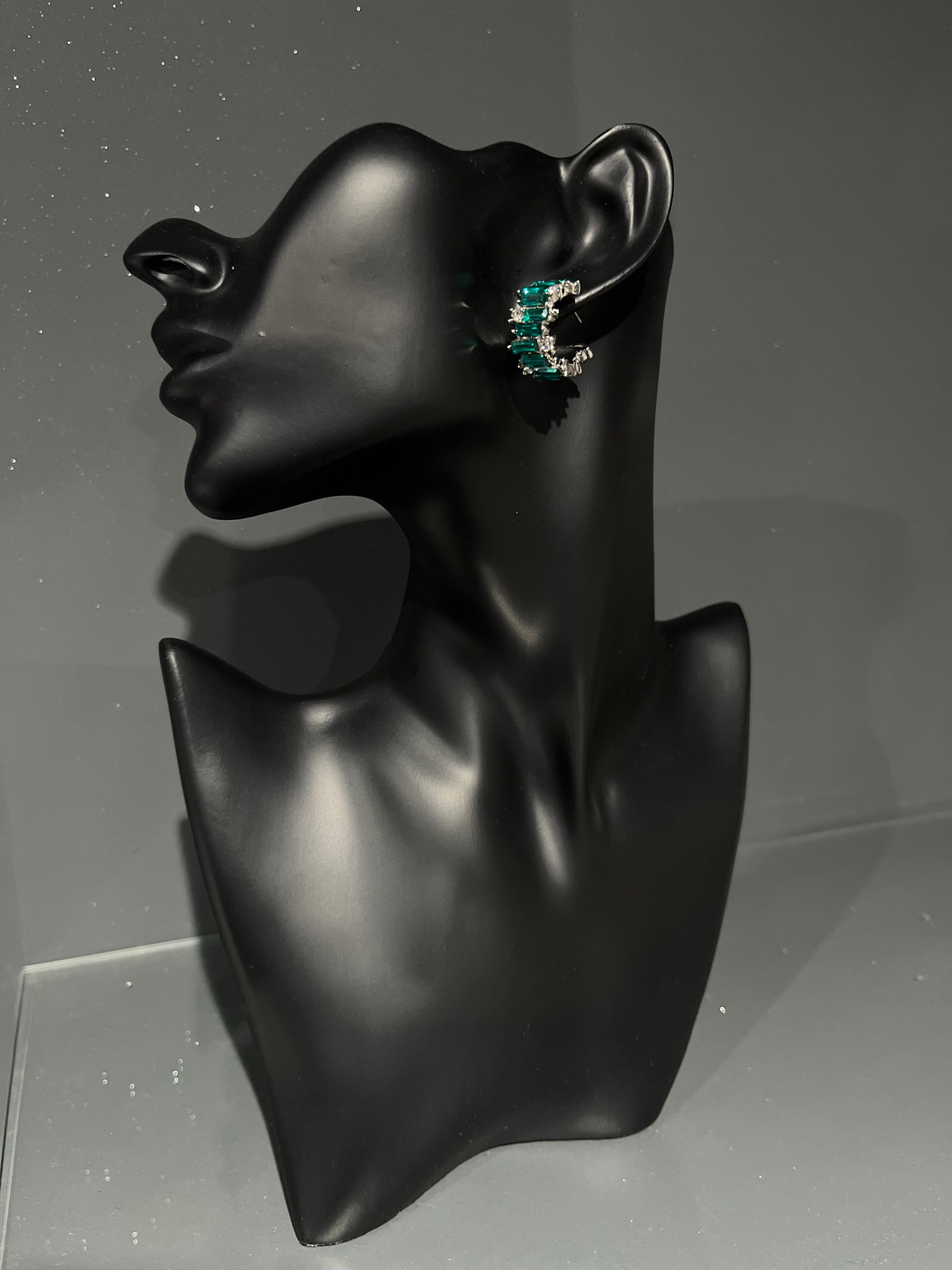 Green 'Shiny C' style Earring
