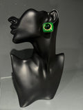 Vintage Green & Gold Square Stud Earring
