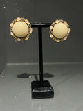 Vintage White & Beige EarClip Earring