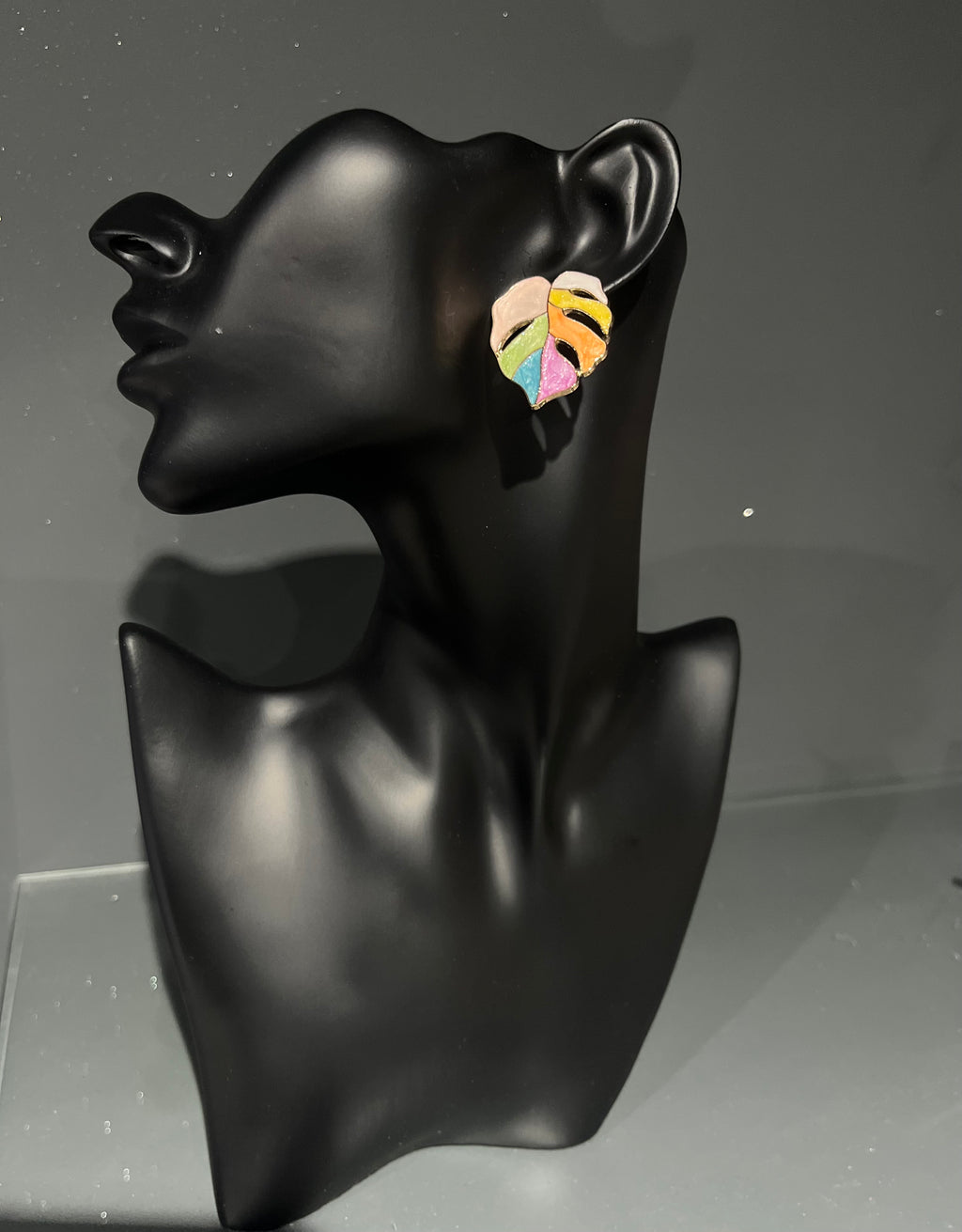 Multicoloured Leaf Earring