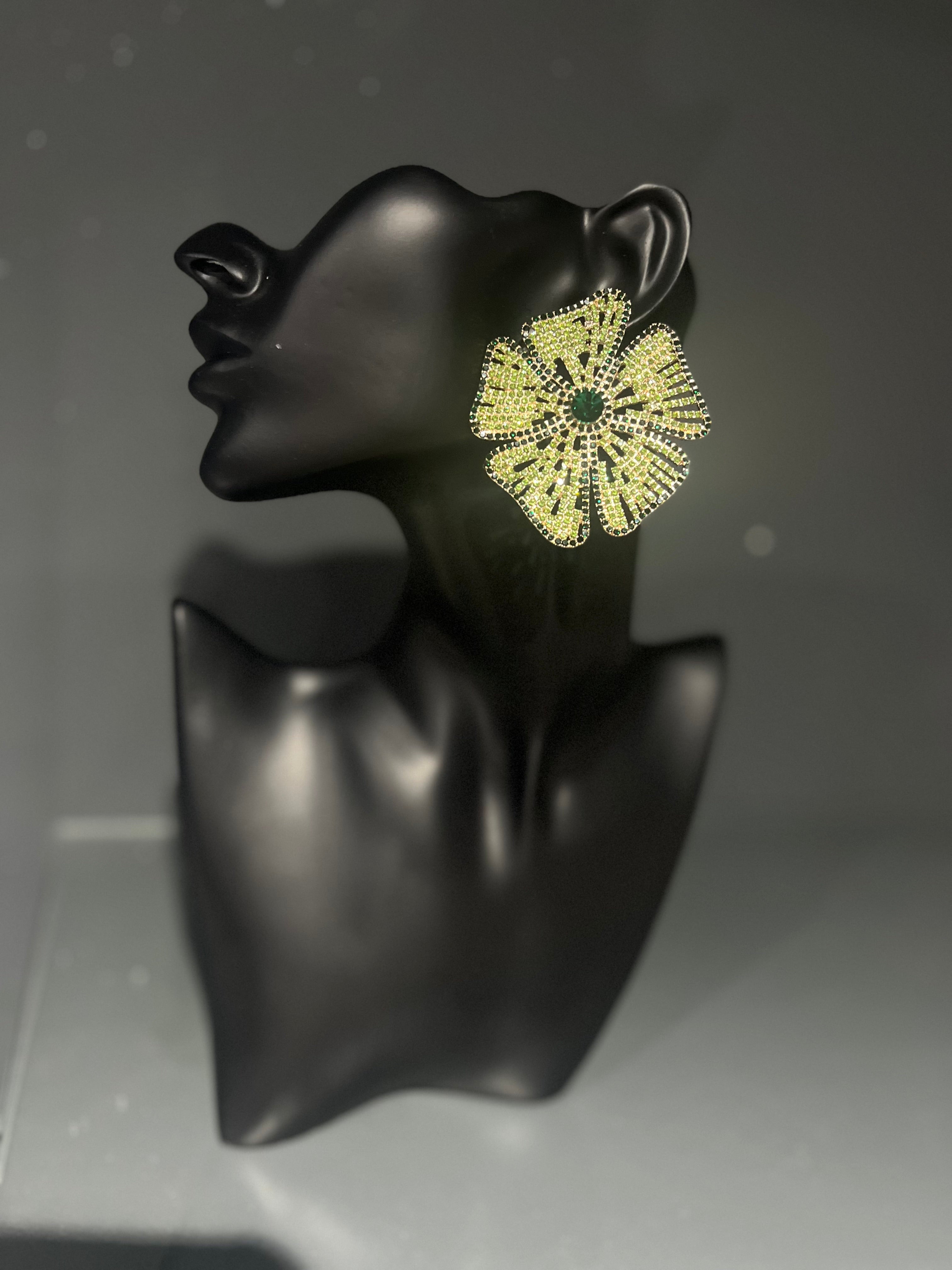 Green Crystal Earring