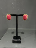 Red Square Stud Earring