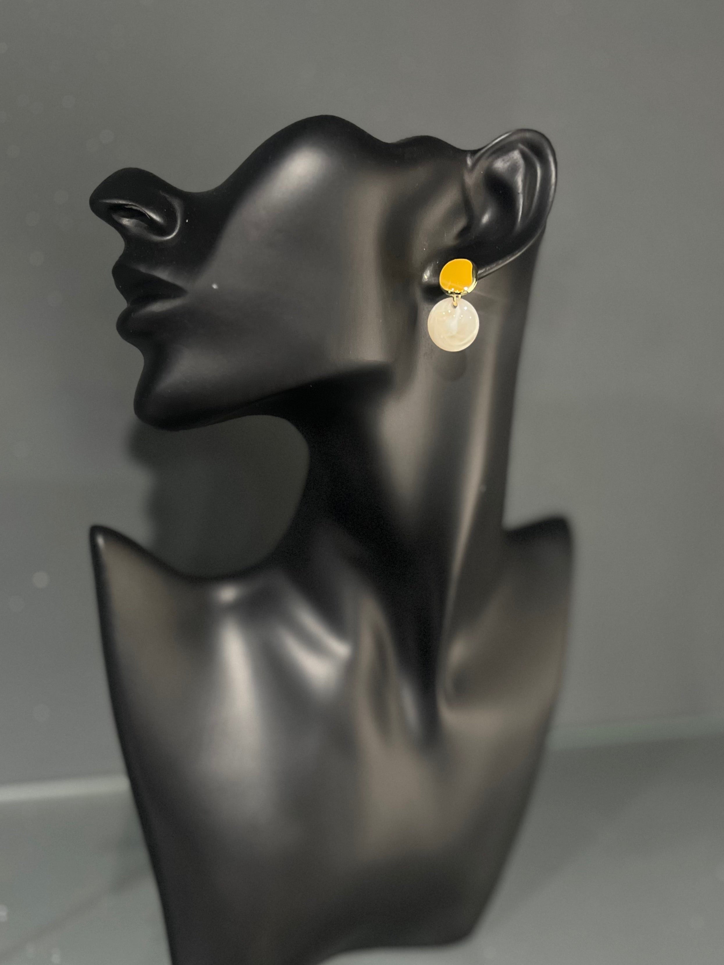 Yellow Geometric Resin Earring