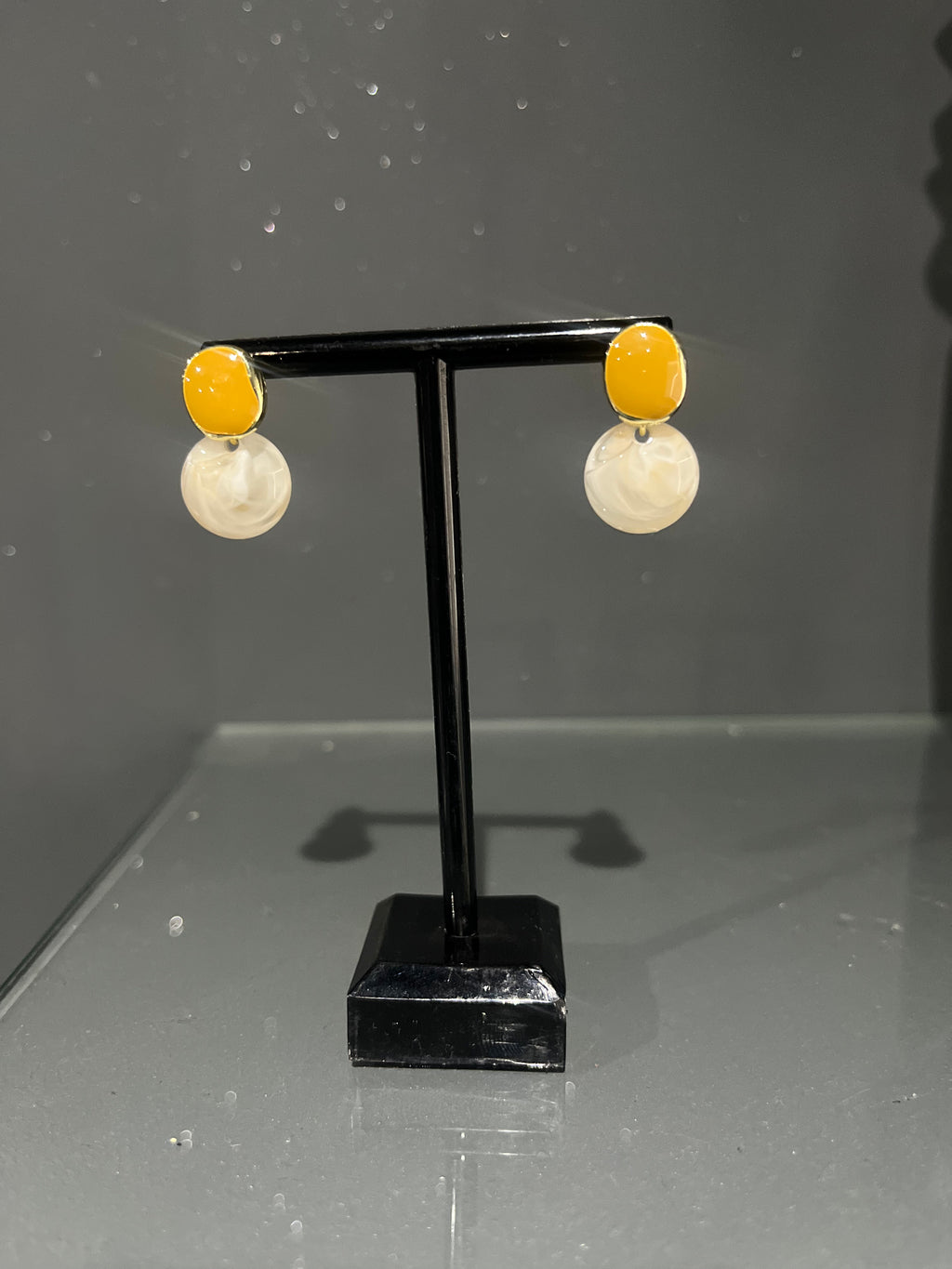 Yellow Geometric Resin Earring