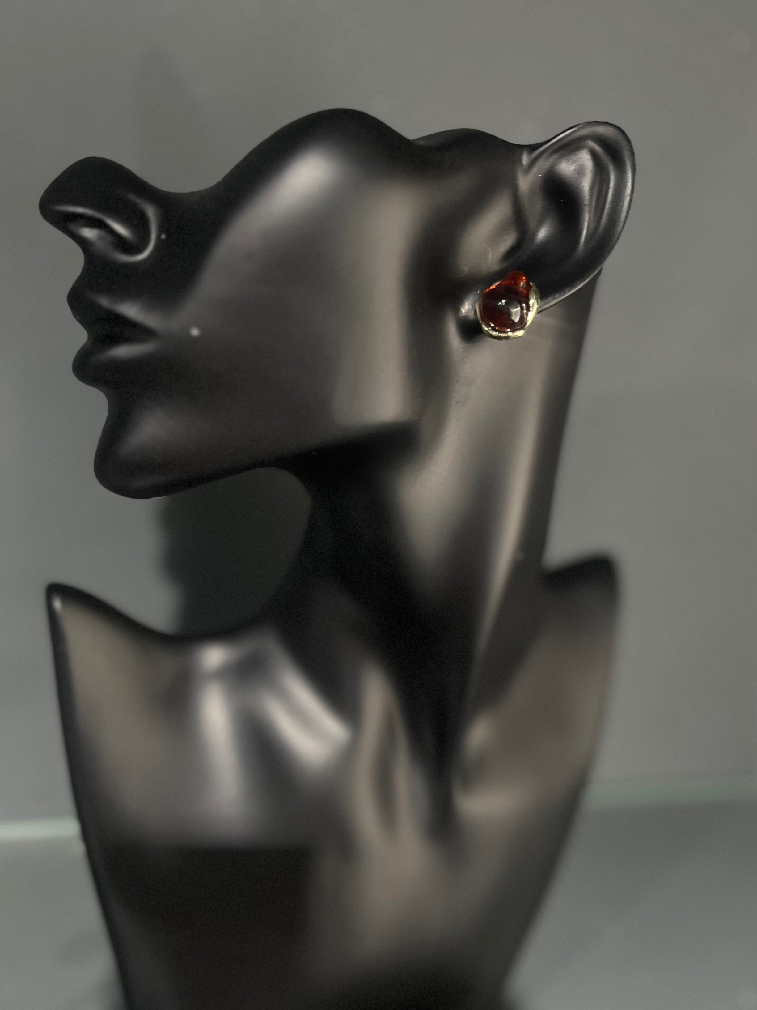 Abstract Brown & Gold Earring
