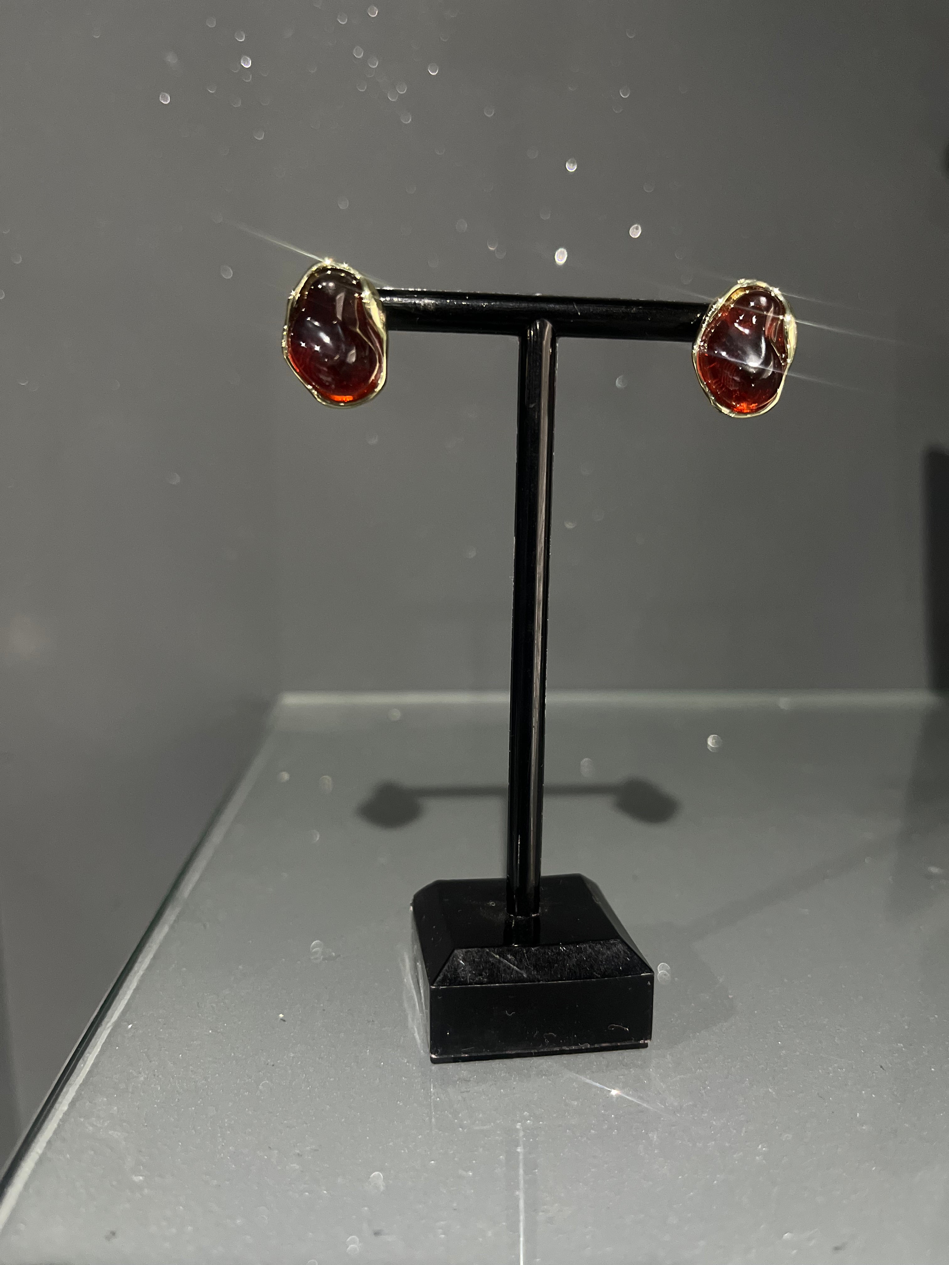 Abstract Brown & Gold Earring