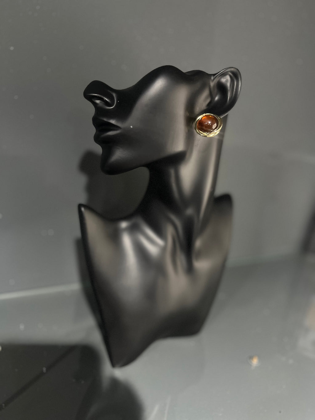 Geometric Brown & Gold Earring
