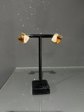 Square Contrast Brown & Gold Earring