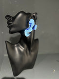 Blue Patchwork Earring