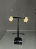 Metallic Beige & Gold Stud Earring