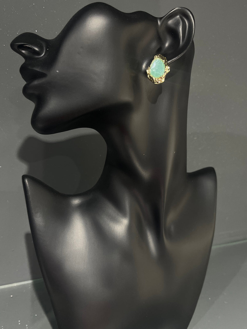 Metallic Blue & Gold Stud Earring