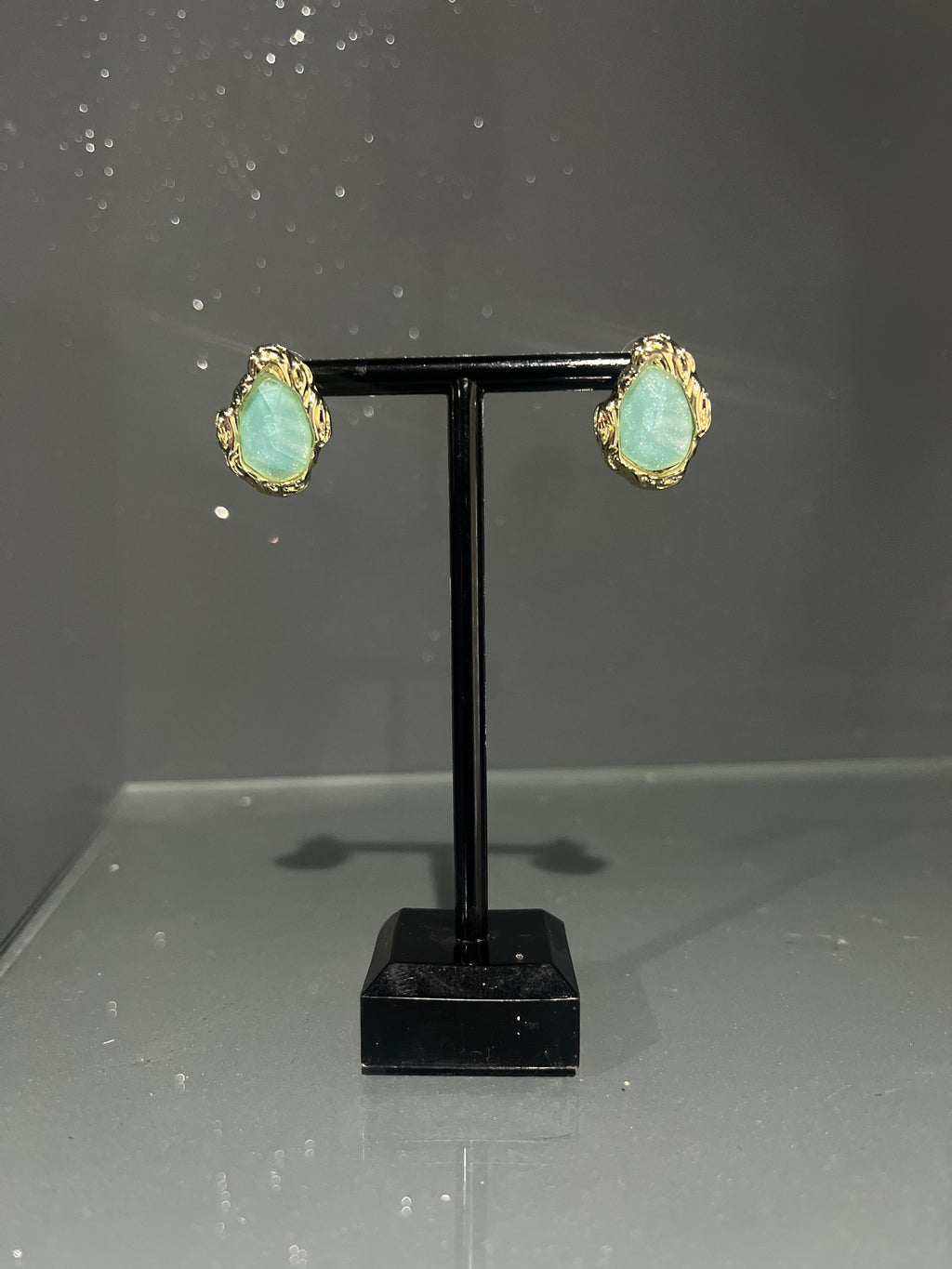 Metallic Blue & Gold Stud Earring