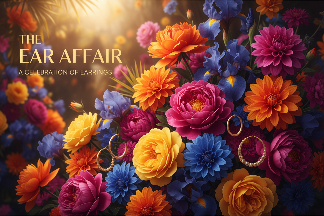 Bold colourful floral hero banner for The Ear Affair