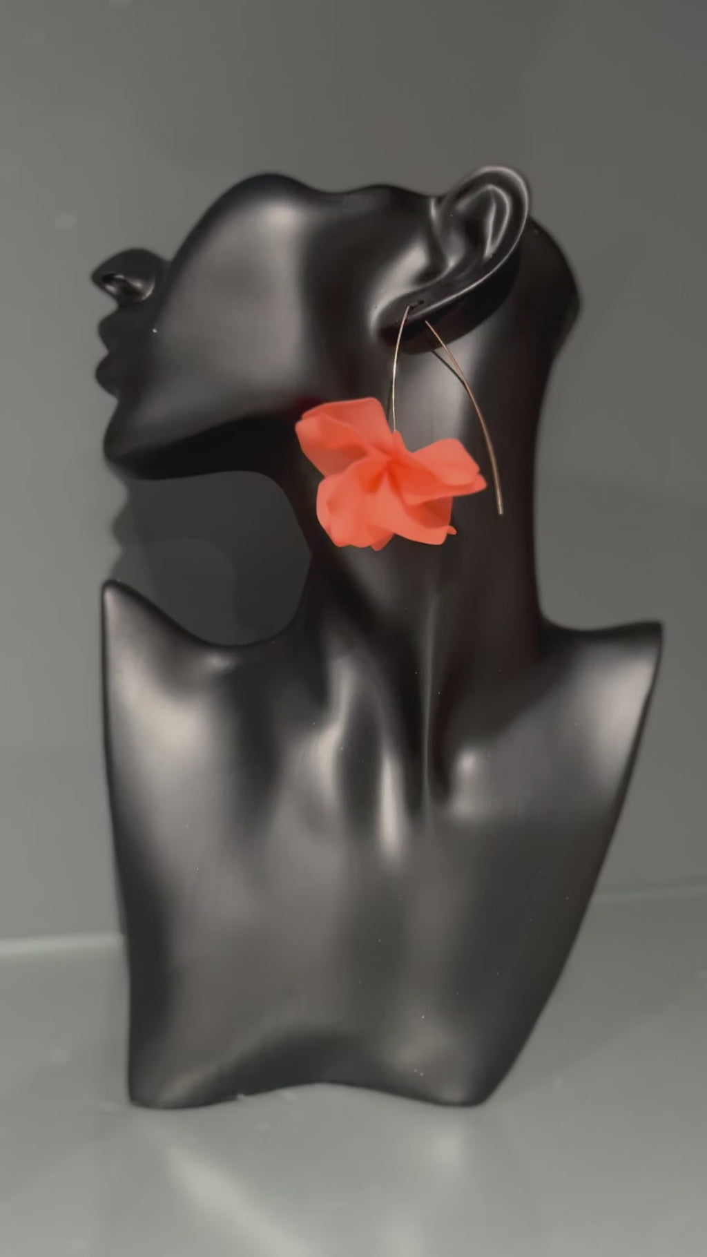 Orange Flower drop earring