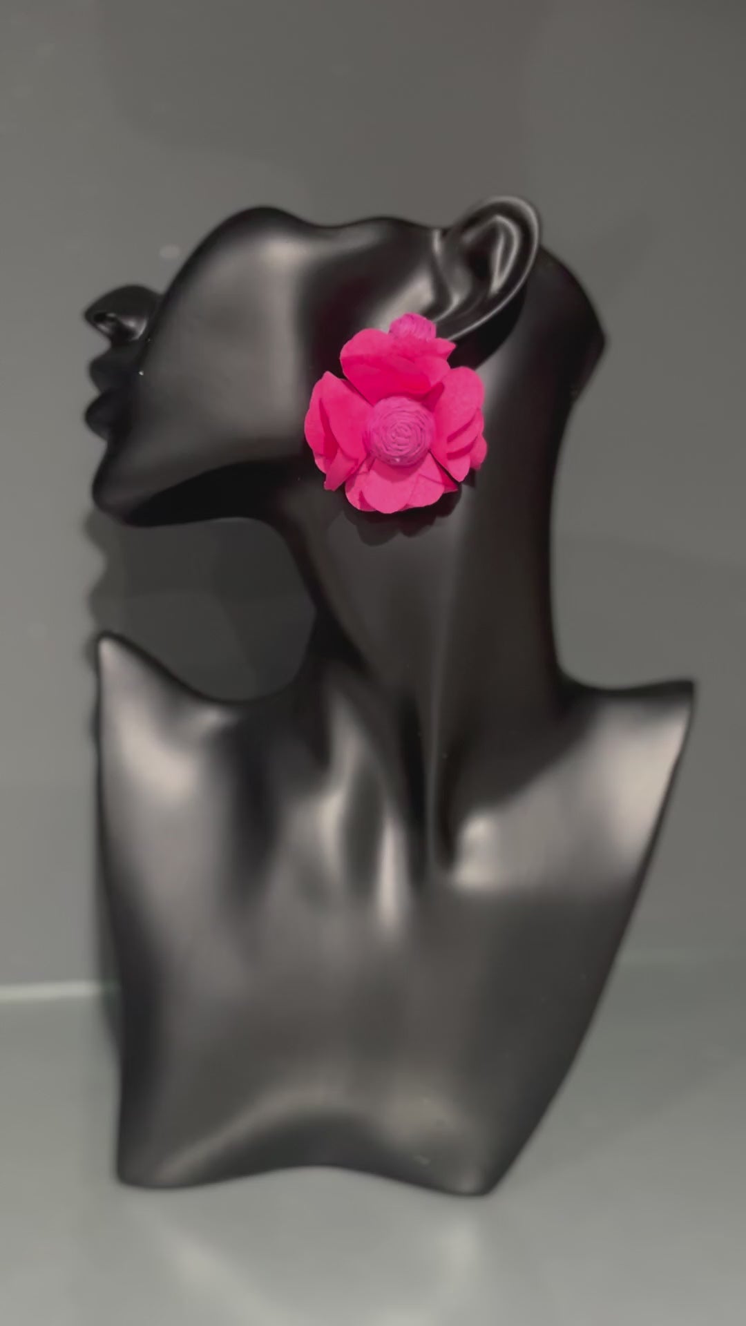 Pink Retro Rose Earring
